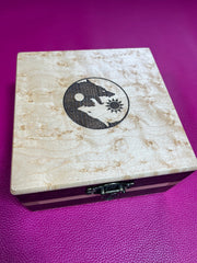Ceremony Box: Bird’s Eye Maple & Wenge, Yin Yang Wolves